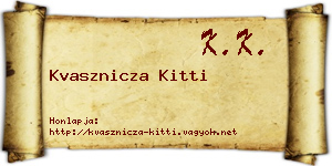Kvasznicza Kitti névjegykártya